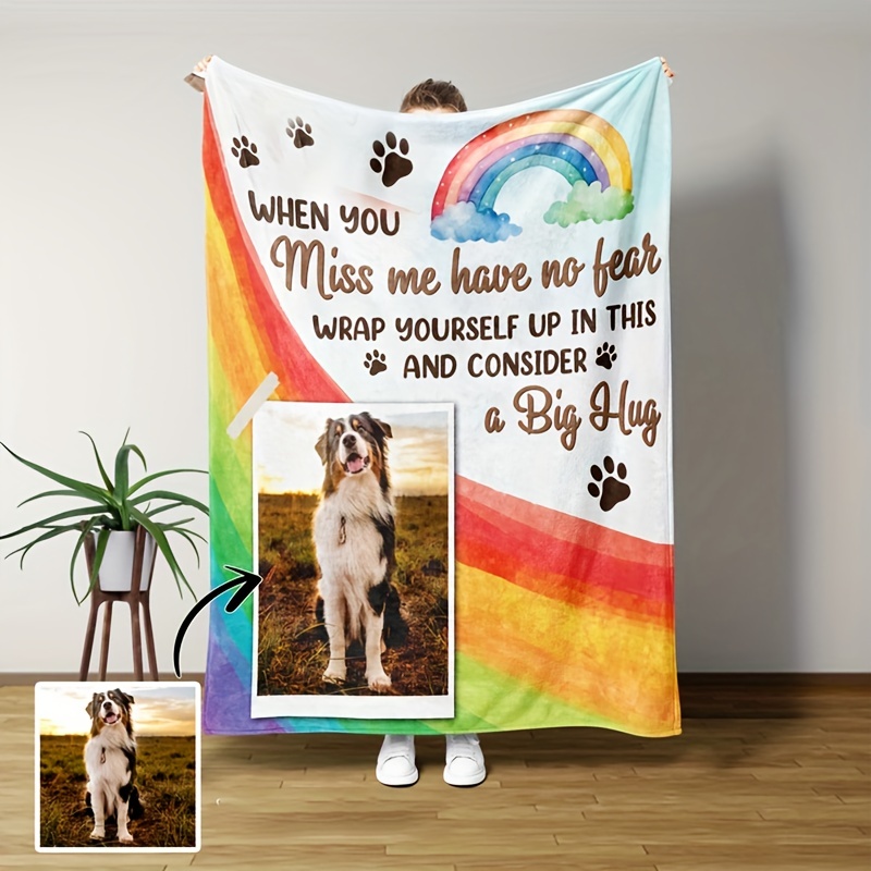 

Custom Pet Memorial Blanket - Soft Fleece, Single-sided Print, Perfect For Dog Remembrance & Home Decor, Available In 40x50", 50x60", 60x80" Sizes