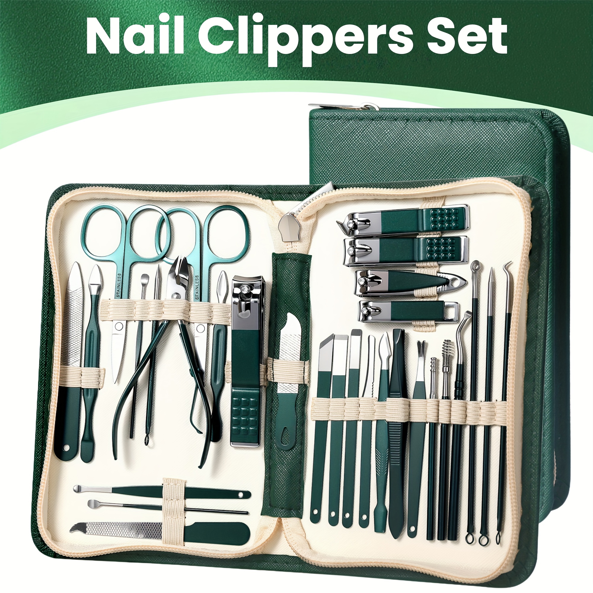 Maniküre-Set 12-teilig – Nagelknipser, Feile, Schere, Pinzette, Nagelhautentferner Aus Edelstahl