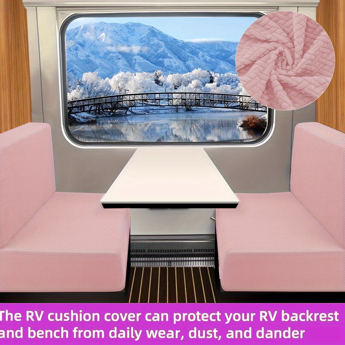 

4pcs Stretch Jacquard Rv Dinette Cover, Rv Sofa Slipcover, Rv Dinette Protective Cover, Suitable For Rv Dinette