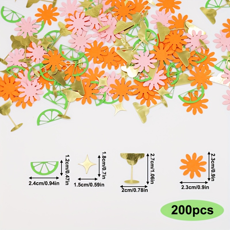 Image of 200pcs Margarita Party Confetti - , Paper Table Decor For Martini, Bachelorette, And , Festive Event Accessories | Vibrant Confetti | Metallic