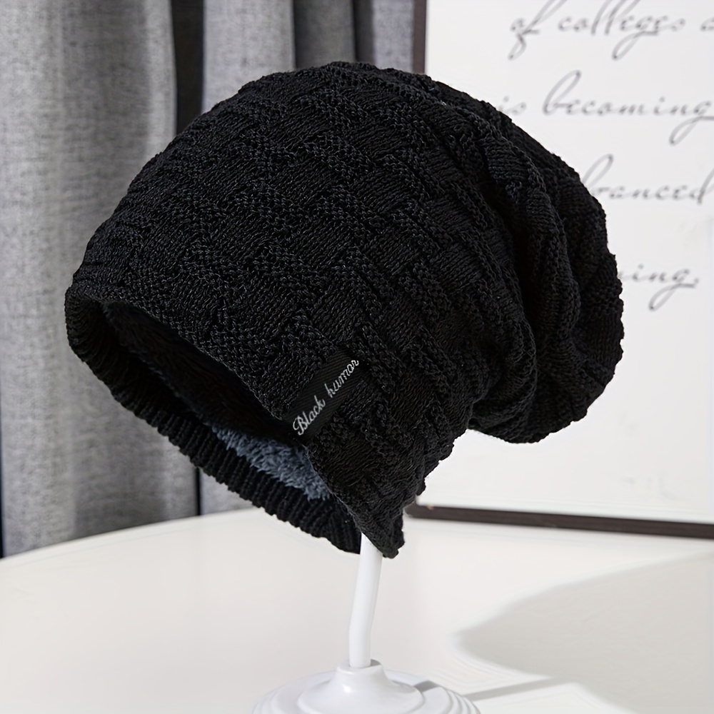 TEMU Autumn Winter Hat Versatile Fashion Beanie Warm Slouchy Hat
