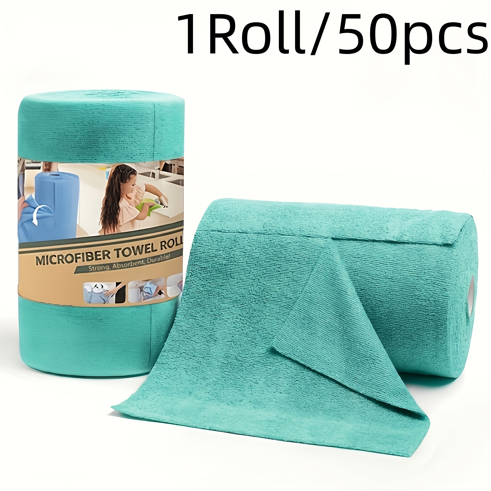 E-shop Extra große & verdickte Mikrofaser-Reinigungstücher, 4,0 m pro Rolle, wiederverwendbar, Küchenreinigung Black Tech! Dicke Rollen, super