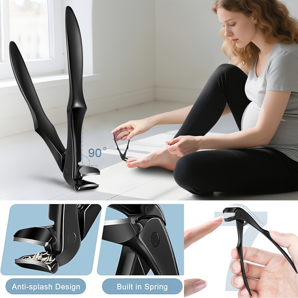 TEMU Extra-long Handle Nail Clippers - Elderly Nail Clippers - Nail Scissors Suitable For Thick And Hard Nails - Curved Toe Nail Clippers -