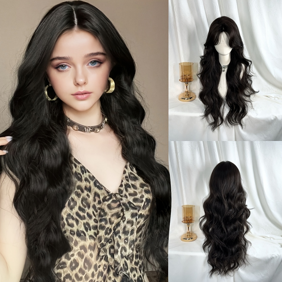 a versatile 24 inch long wavy wig a middle part perfect  display picture 1