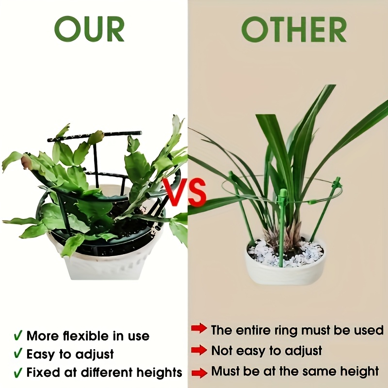 8pcs Adjustable Plastic Plant Support Cages - Suitable for Indoor and Outdoor Flexible Garden Plant Support Frames