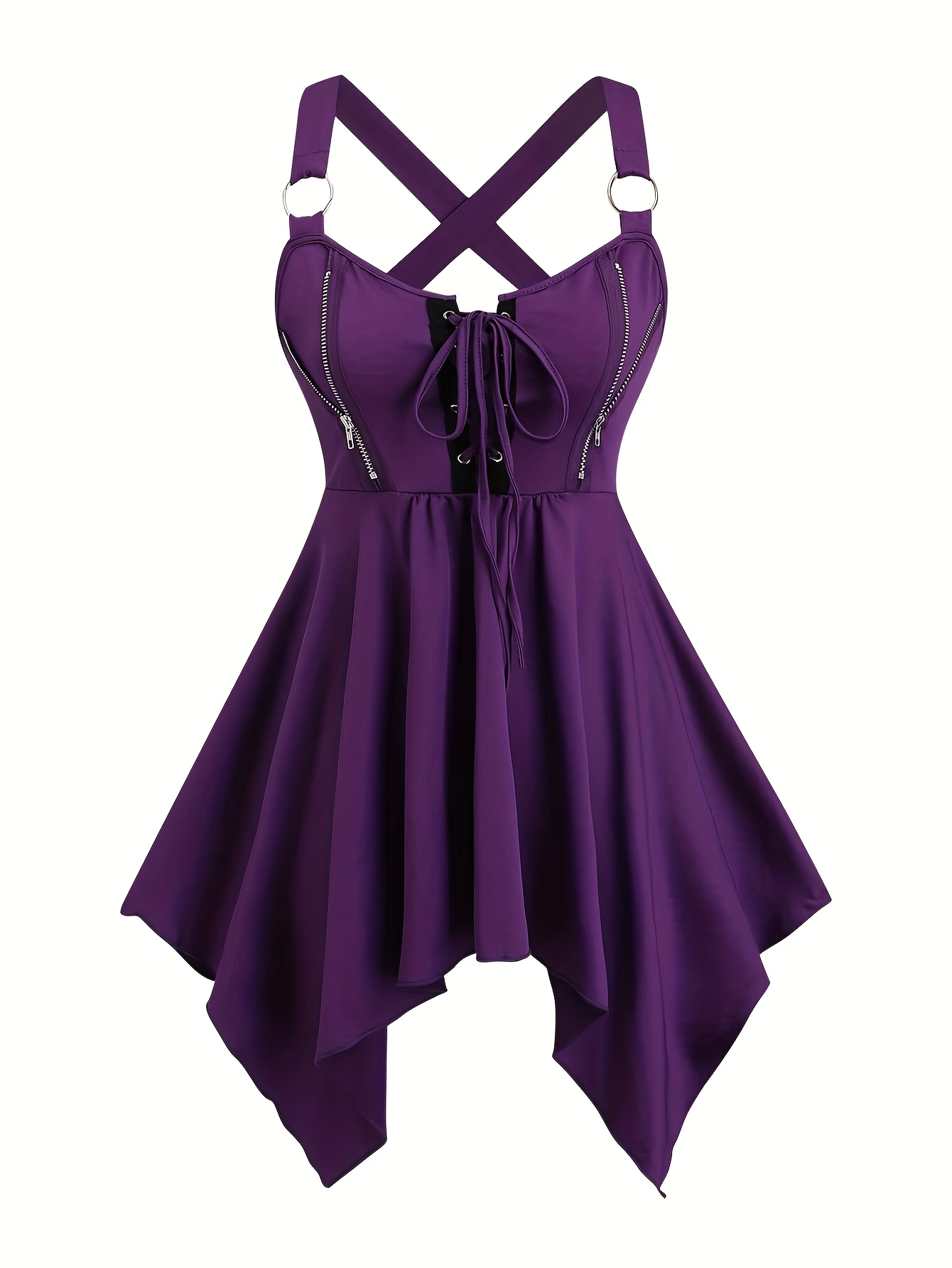 dames vintage gotische lange mouw jurk met cross body banden - Temu  Netherlands, image size:800x1066