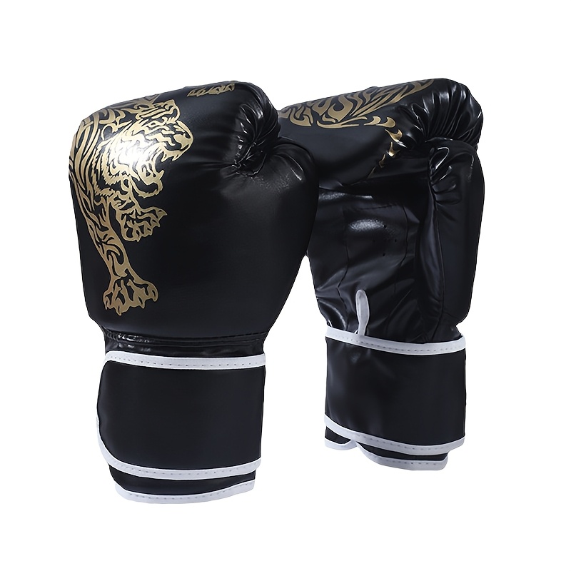 

1 Pair 6 Oz Nylon Knit Fabric Boxing Gloves, With Design, Closure, For , Ideal For Training, Sparring, Taekwondo, Muay Thai, Mma - Suitable For Easter, , Thanksgiving, Christmas, Halloween