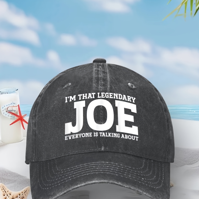 TEMU Fun Joe Baseball , Printed With The Words "i'm That Joe"- Unisex Adjustable Snapback , Style, Machine Washable, Letter Print, Perfect For Casual
