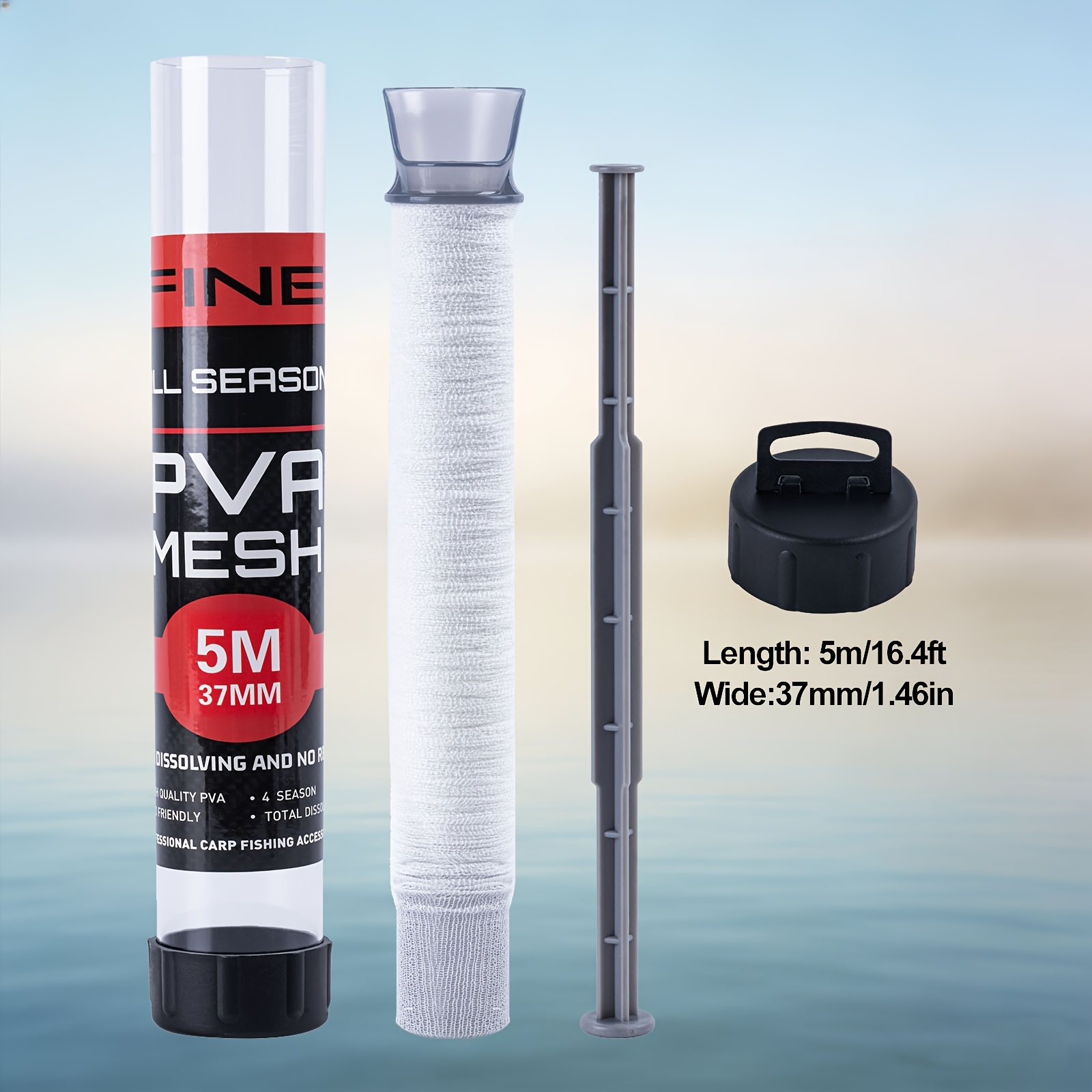TEMU Goture 1pc de para pesca de carpa europea, bolsa de malla PVA soluble en agua de 5M, red de PVA de disolución rápida, herramienta para hacer