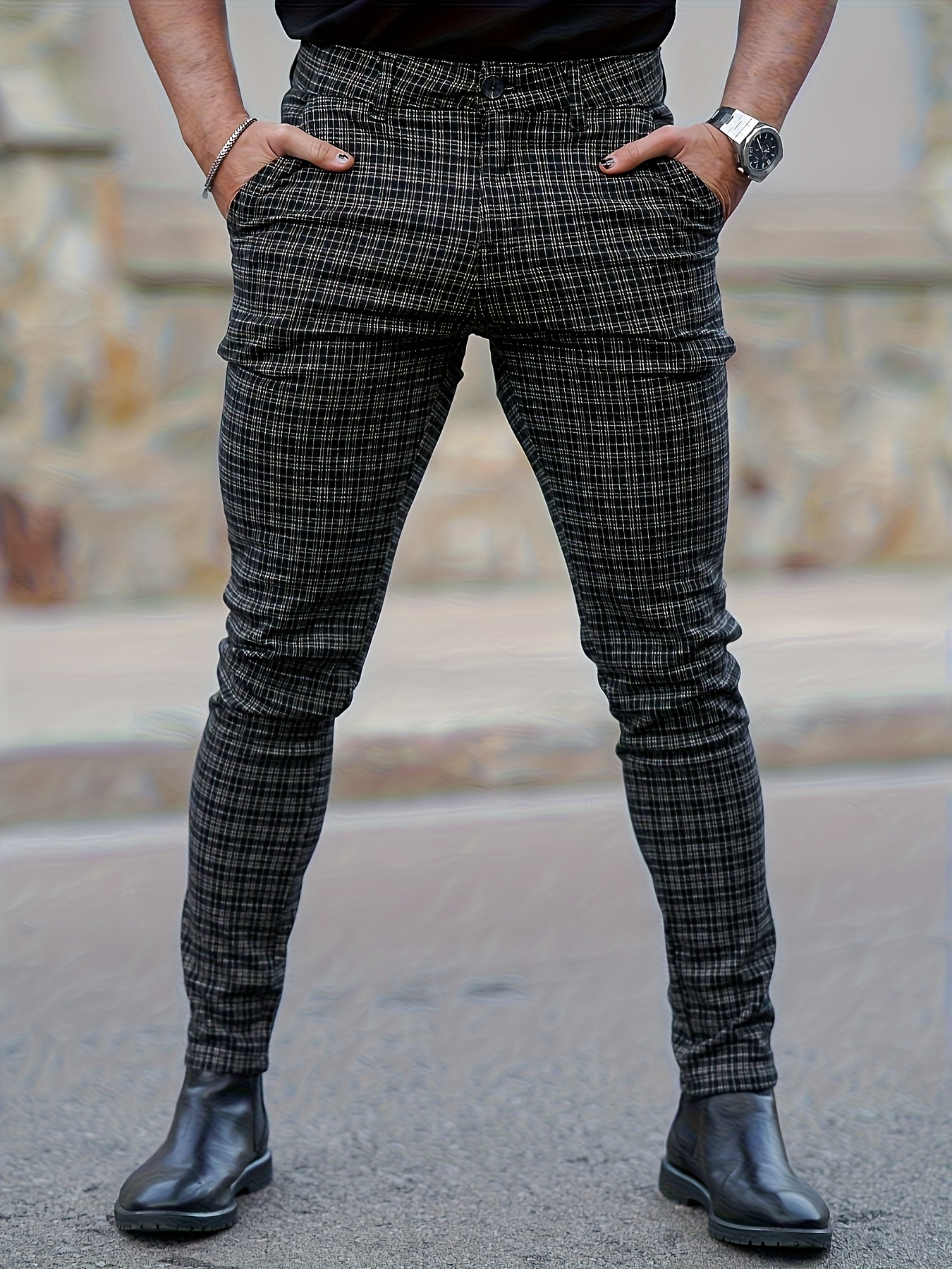 Elegante Herren Hose mit Blumenmuster und * - Atmungsaktive  Bambus-Rayon-Mischung, bequemer Stretch-Stoff * fr Freizeit und  Outdoor-Aktivitten, fr alle 4 Jahreszeiten