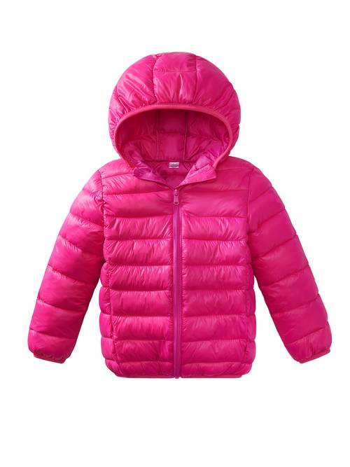 kids boy girl hooded jackets lightweight quilted coats padded warm outerwear