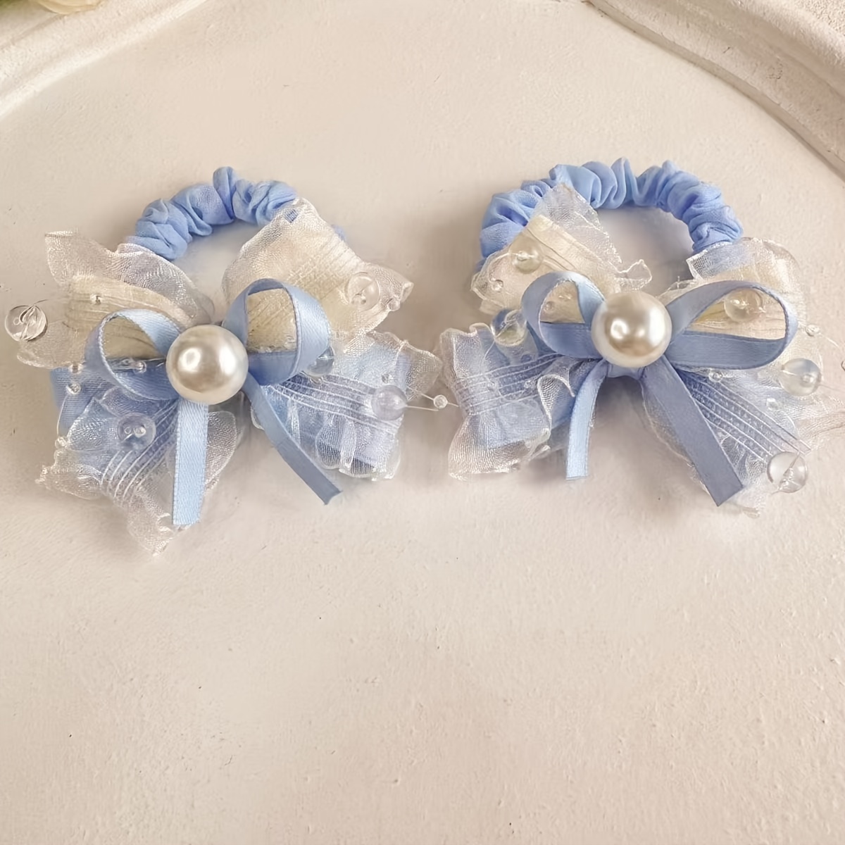 2-pcs Bow Hair Ties, Hair Hoops For, Hair Accessories, Hair Rings, Hair Ropes, Headwear