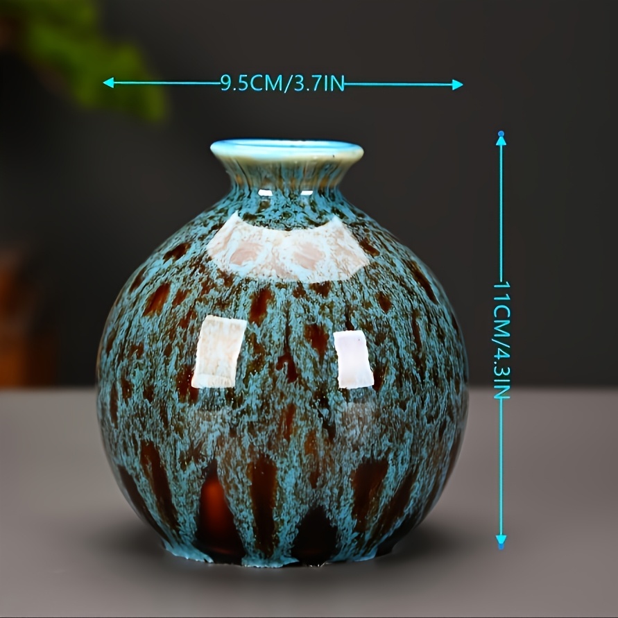 TEMU Ensemble de vases en céramique avec glaçure, mini vases décoratifs et la table à thé