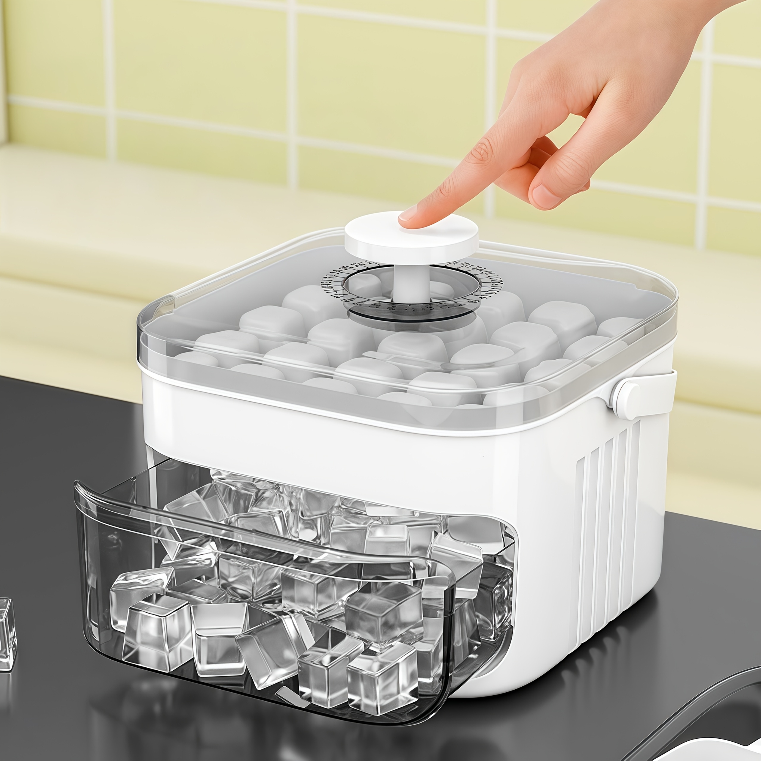 1pc double layer mold 50 grid large capacity push type manual ice box for refrigerator refrigerator quick freezing mold very suitable for family summer iced beverage ice making food grade pp material tray Product details 3