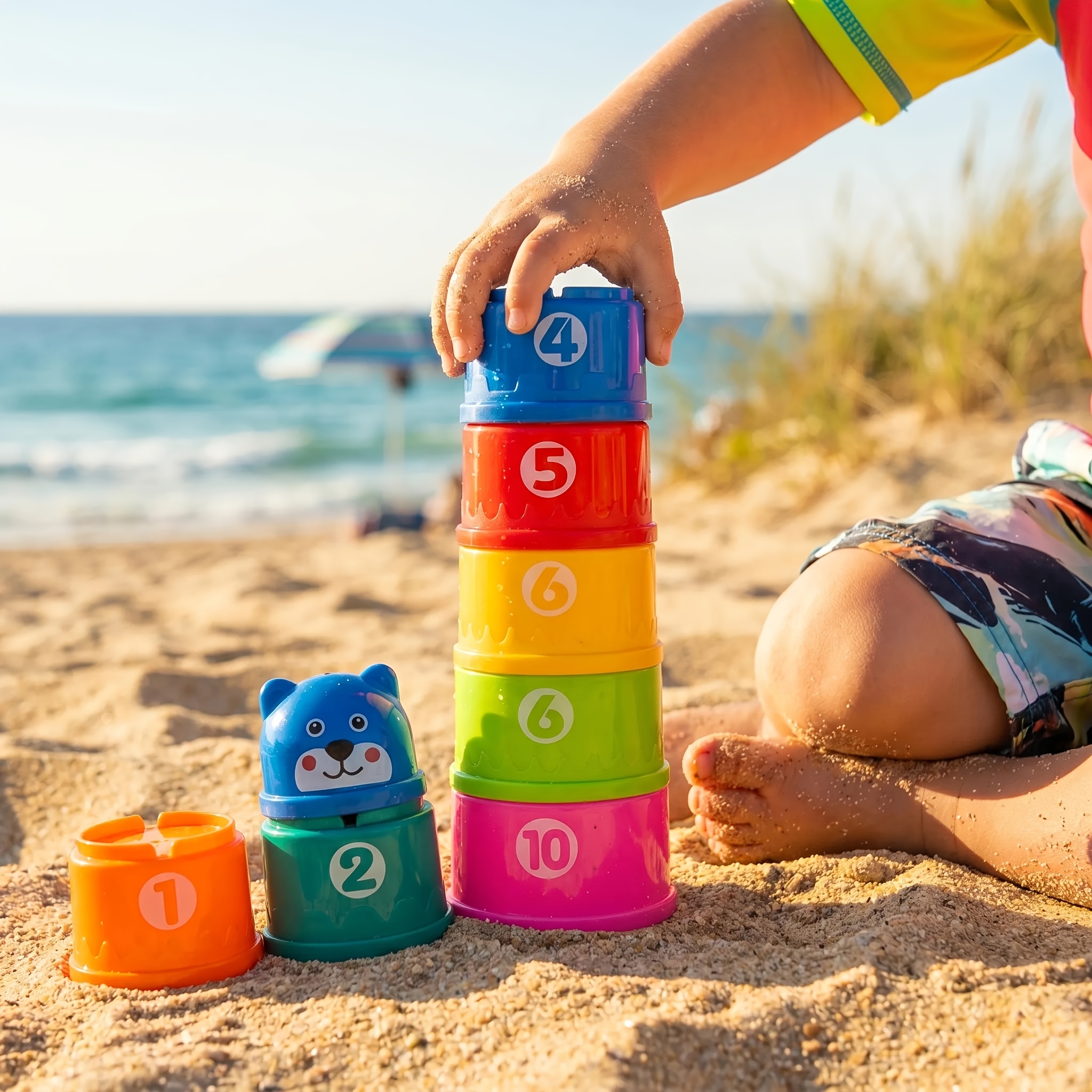 11pcs Round Stacking Cups - Random Colors