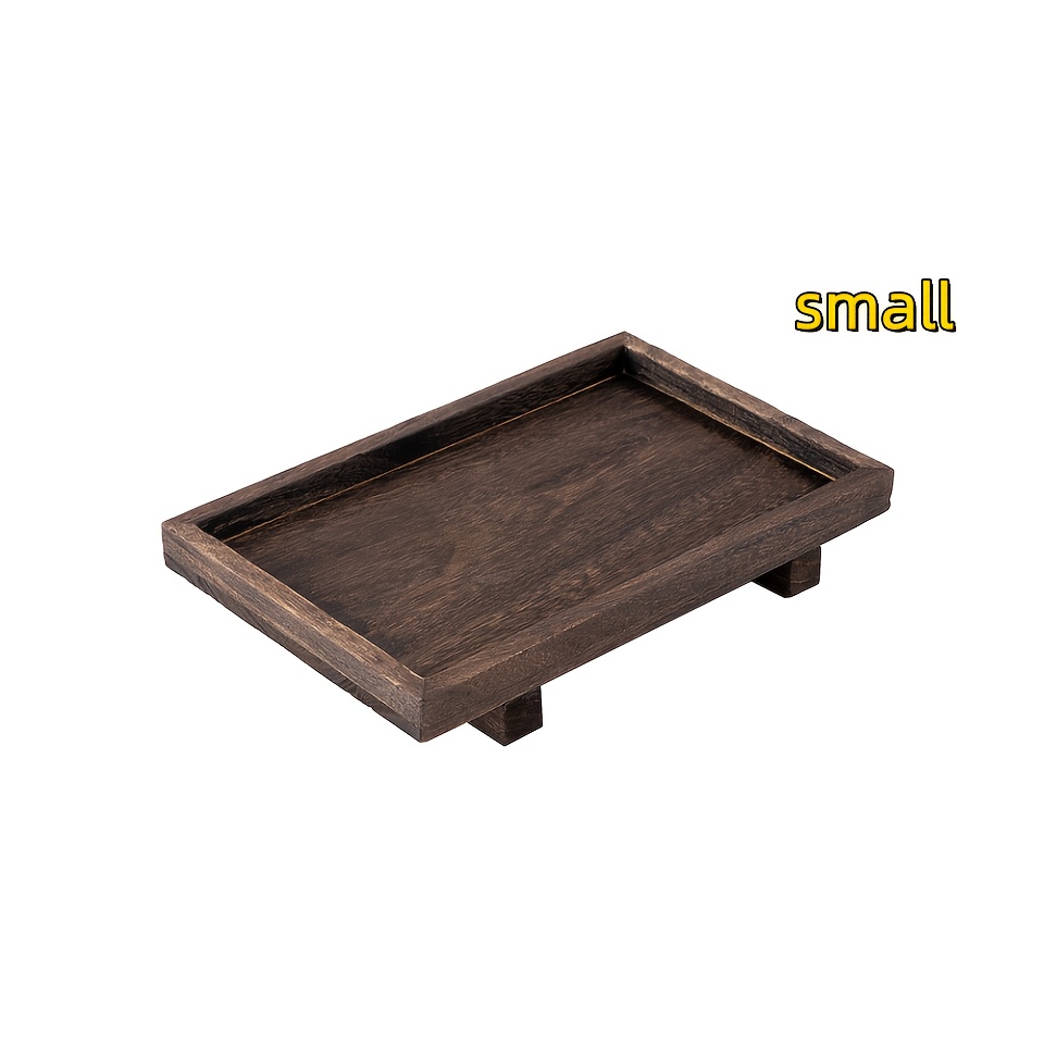 Wooden Tray Rustic Toilet Storage Sink Organizer Desk Organizer Decorative Tray Versatile Bathroom Organizer Space-