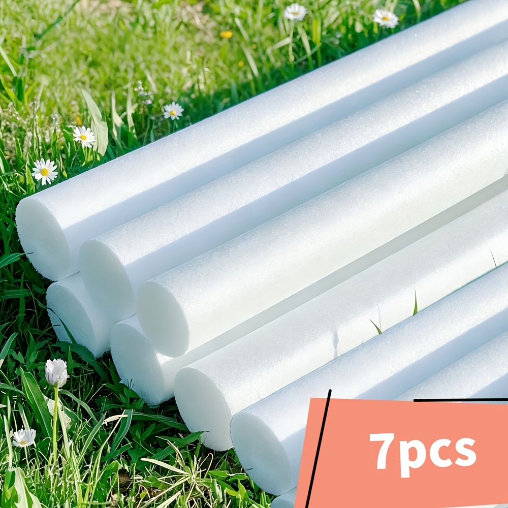 TEMU 7pcs Set Multifunctional Floral Foam Flowers, White Foam Sticks, Floral Weaving Handcrafted Cut Crafts, Durable And Easy-to-shape Artificial
