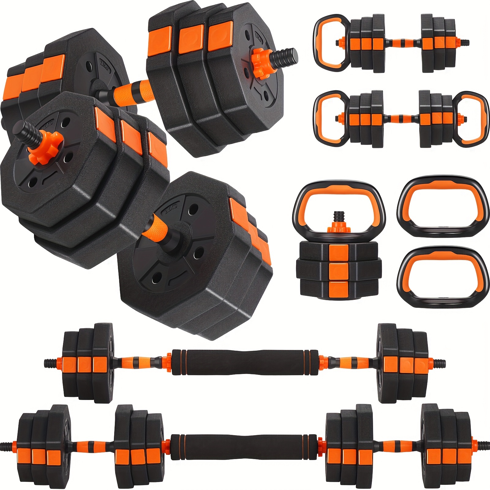 66lbs adjustable dumbbell set octagonal anti roll Temu