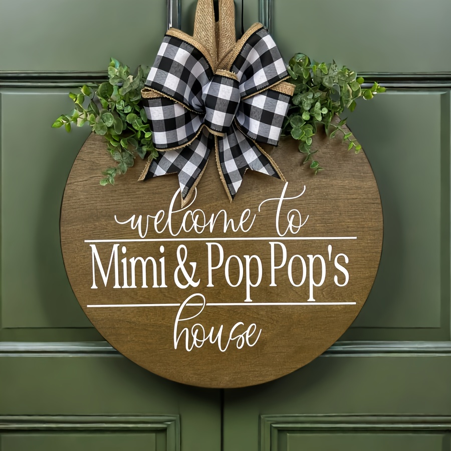 

Custom Welcome Sign For Grandparents - Personalized Front Door Wreath | No Power Needed, Easy Hang Outdoor Decor