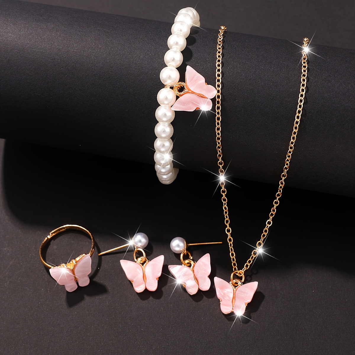 5pcs Women's Fashion Elegant Butterfly Jewelry Set