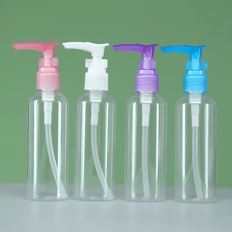 TEMU 4 Bottiglie a Pompa a d'Anatra da 100ml a di Perdite - Contenitori Ricaricabili in Plastica per Lozioni e Shampoo, per Uso in Bagno