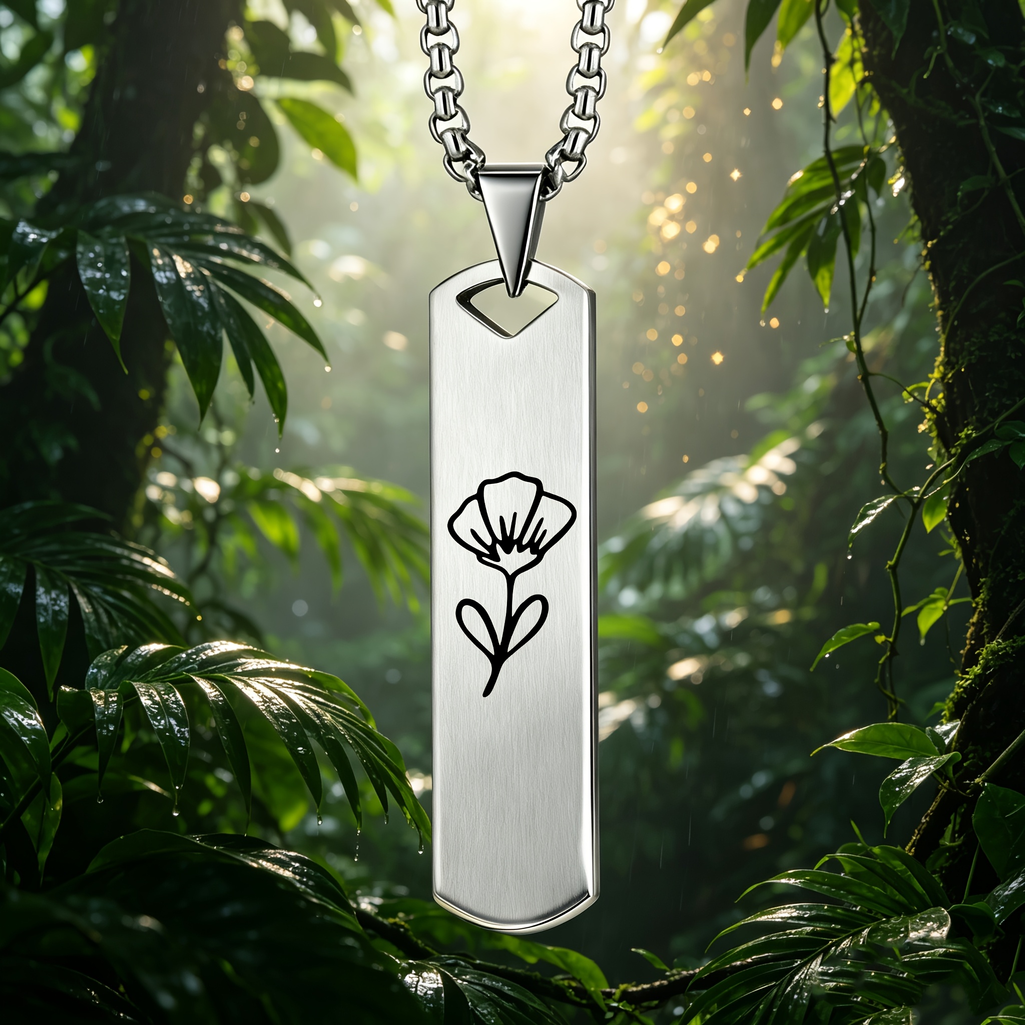 Hobby Floral Pattern Pendant Necklace, Nature's Spirit