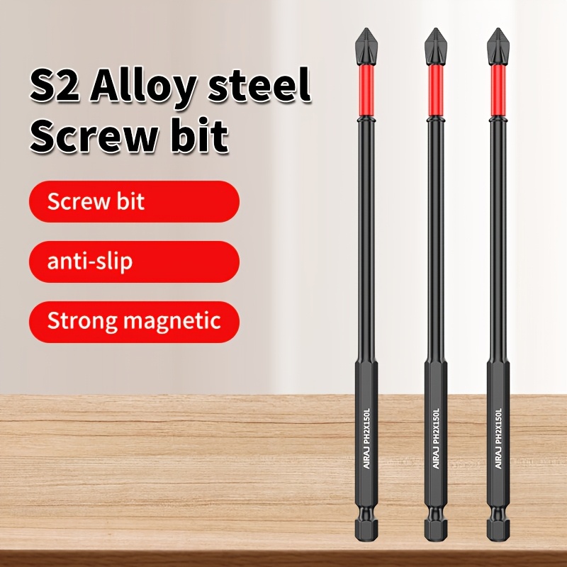 

3/8/15pcs 150mm S2 High Hardness Anti-slip Screw Set Electric Screwdriver Anti-slip Extension Set