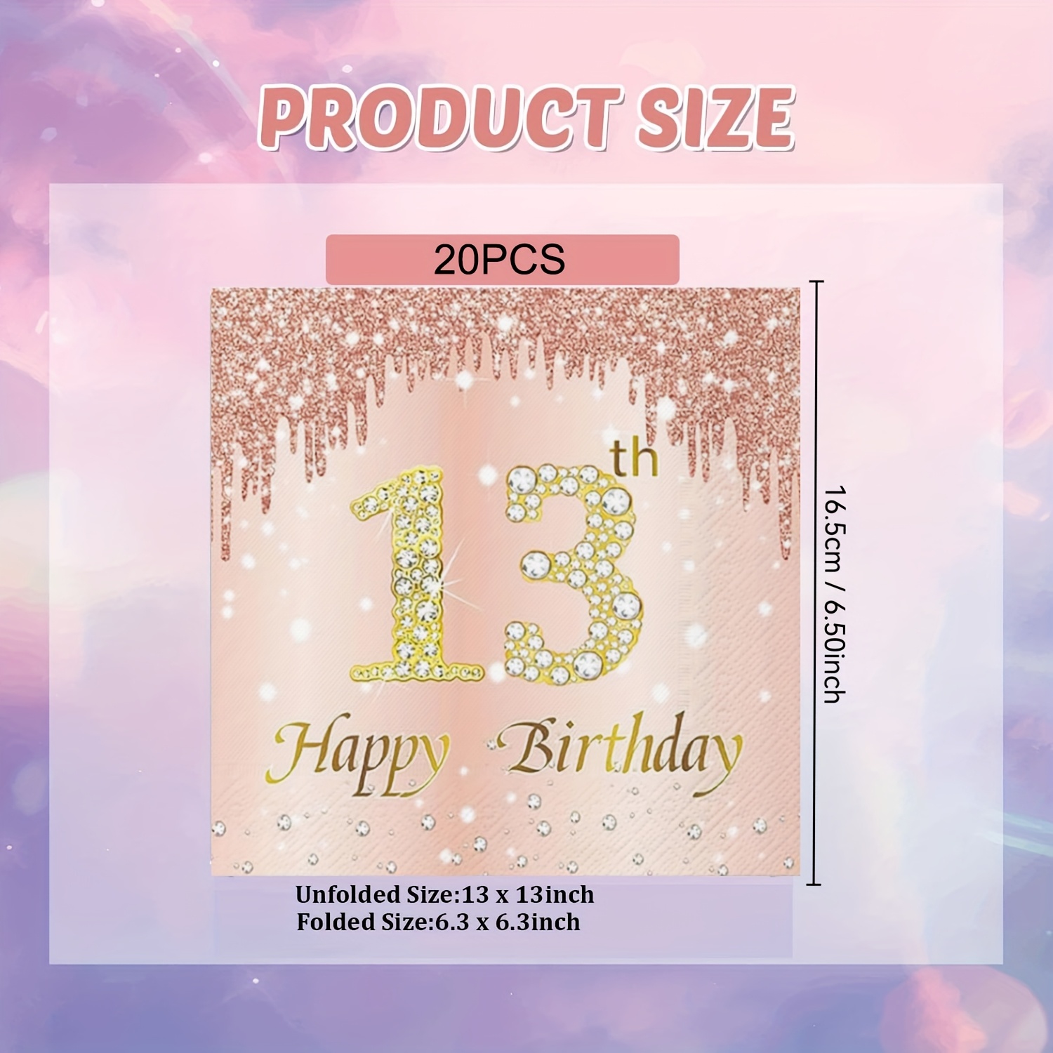 Image of 20pcs 13th Birthday Party Theme Napkins, Suitable For Decorative Paper Towels At Birthdays Parties, Dinner Celebrations, Family Gatherings And Events For Halloween、christmas