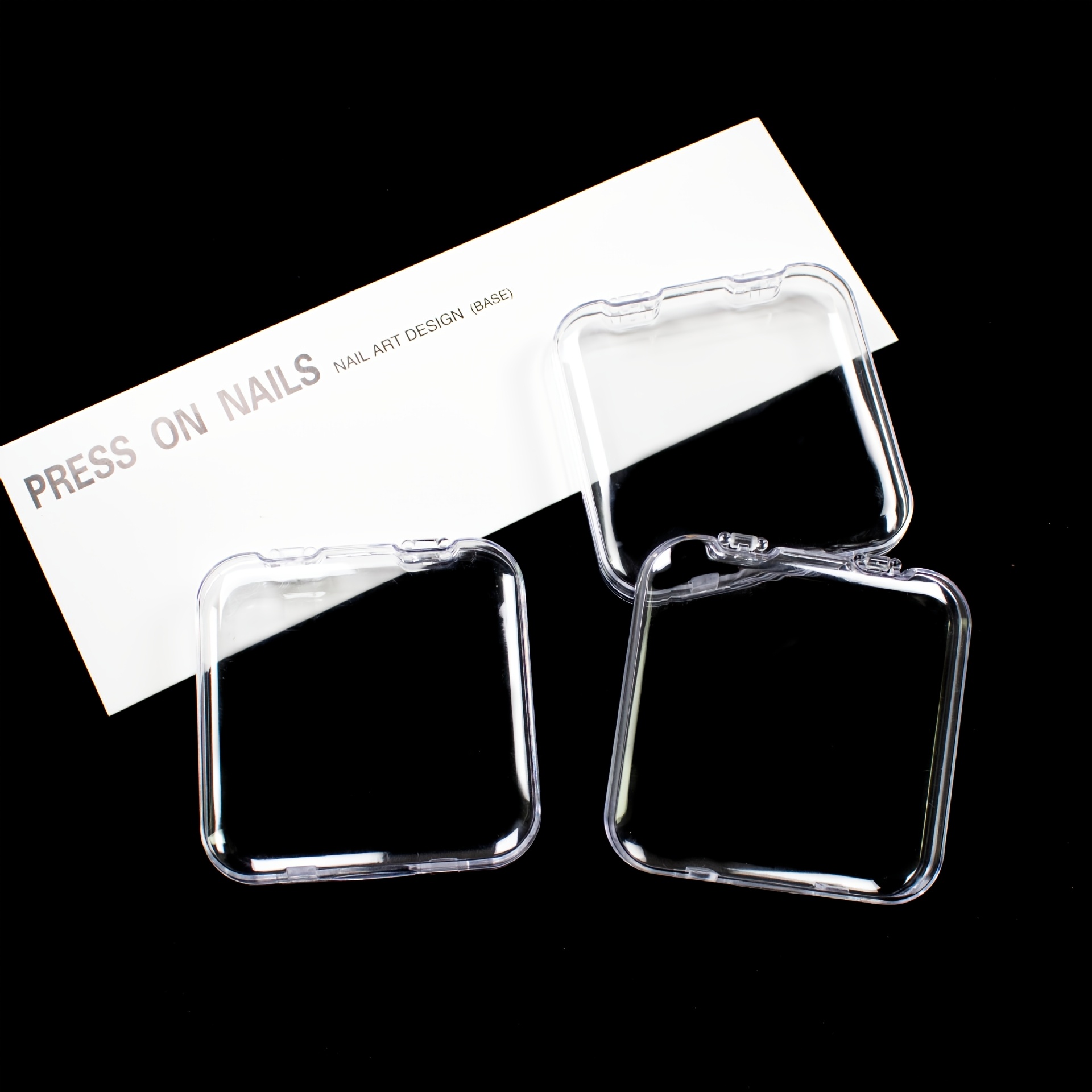 TEMU 3pcs Acrylic Transparent Square Storage Box, Suitable For Organizing And Storing Nail Polish, Small Jewelry, And Badges, Jewelry Boxes