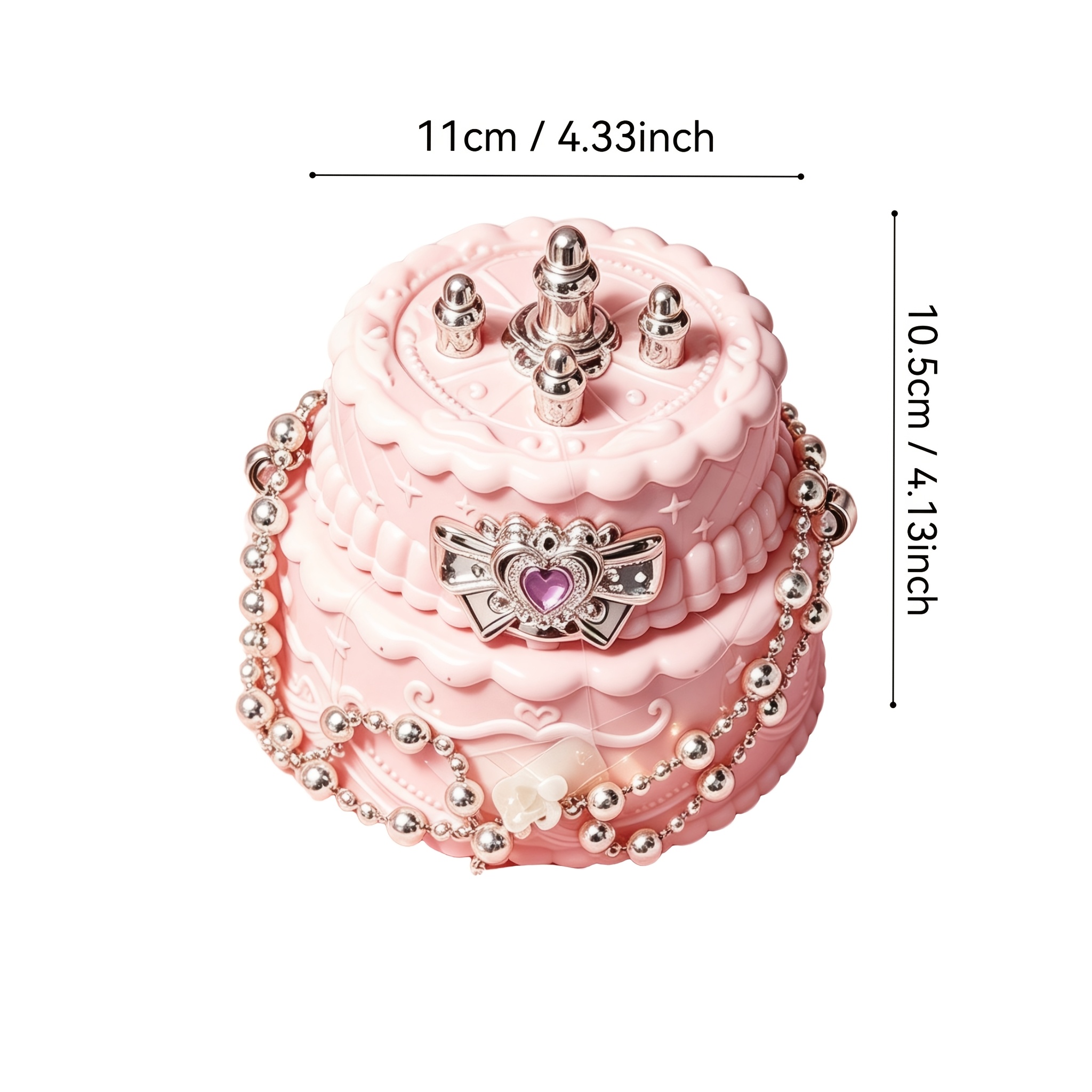 Image of Double-layer Cake Makeup Bag With Chain Strap & Cream Lace Trim - Suitable For Birthdays, Weddings, Prom - Elegant Gift For,, - Luxury Accessory For, Travel, Daily Use