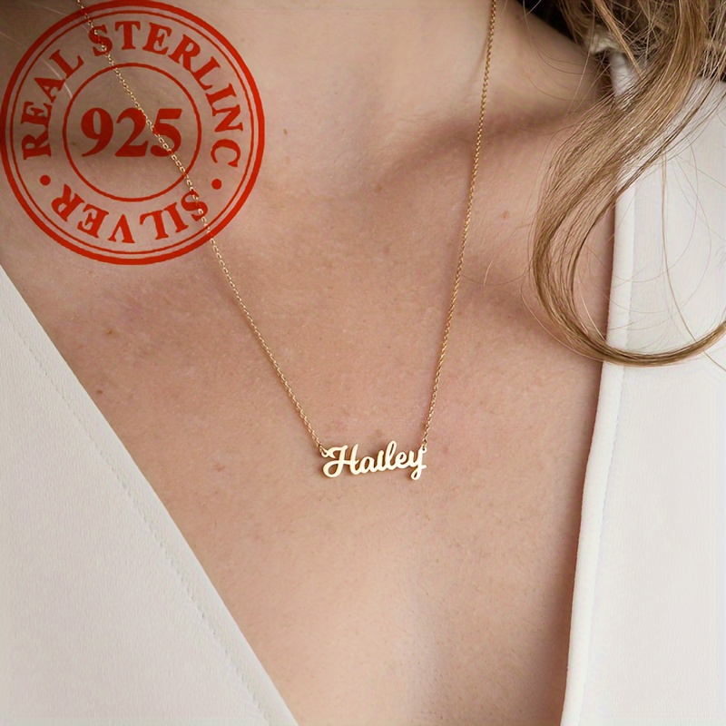 

4.5g S925 18k Gold Plated Name Pendant , Personalized 's Jewelry Day And ( English, Languages Translated To English)