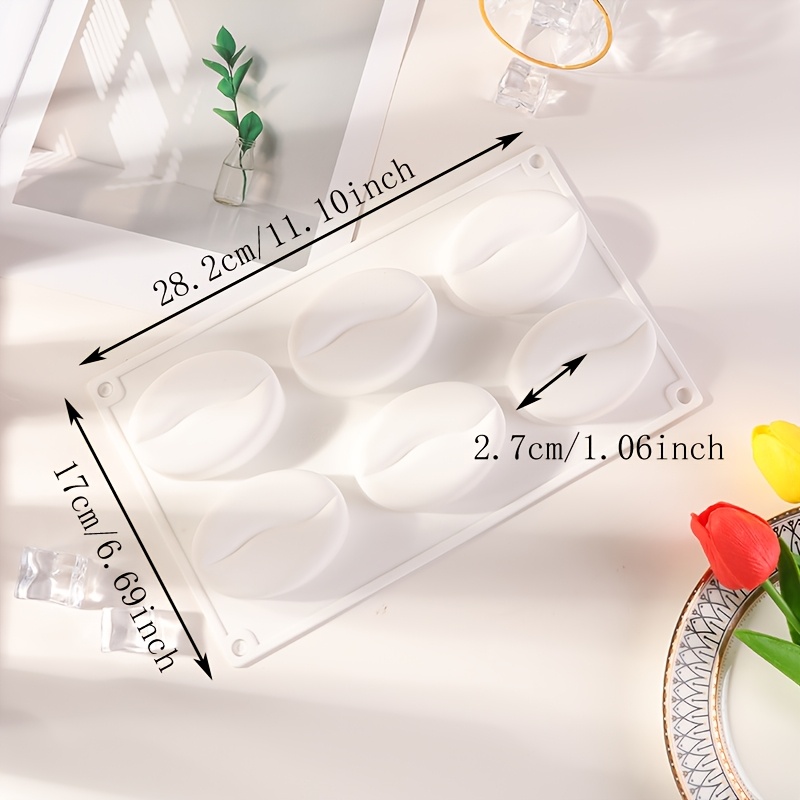 TEMU Moule en silicone 3D réaliste de de café et mousse française, moule de cuisson de qualité alimentaire à 6 trous pour la décoration de gâteaux de