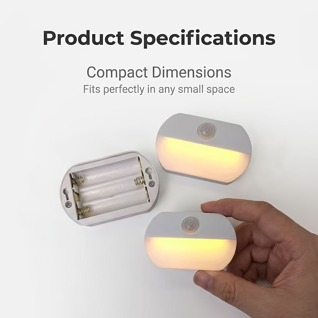 4pcs Motion Sensor Night Lights, LED Under Cabinet Lights