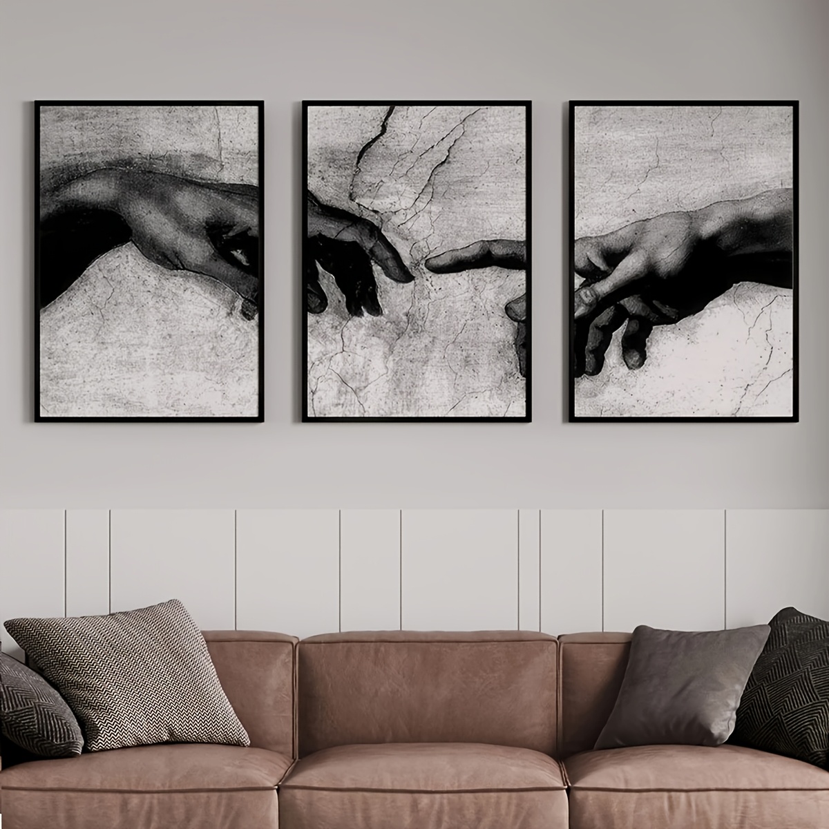 Abstrakte Wandkunst Schwarz – Gerahmtes Leinwandbild 50,8x101,6 Cm, Für Wohnzimmer & Büro