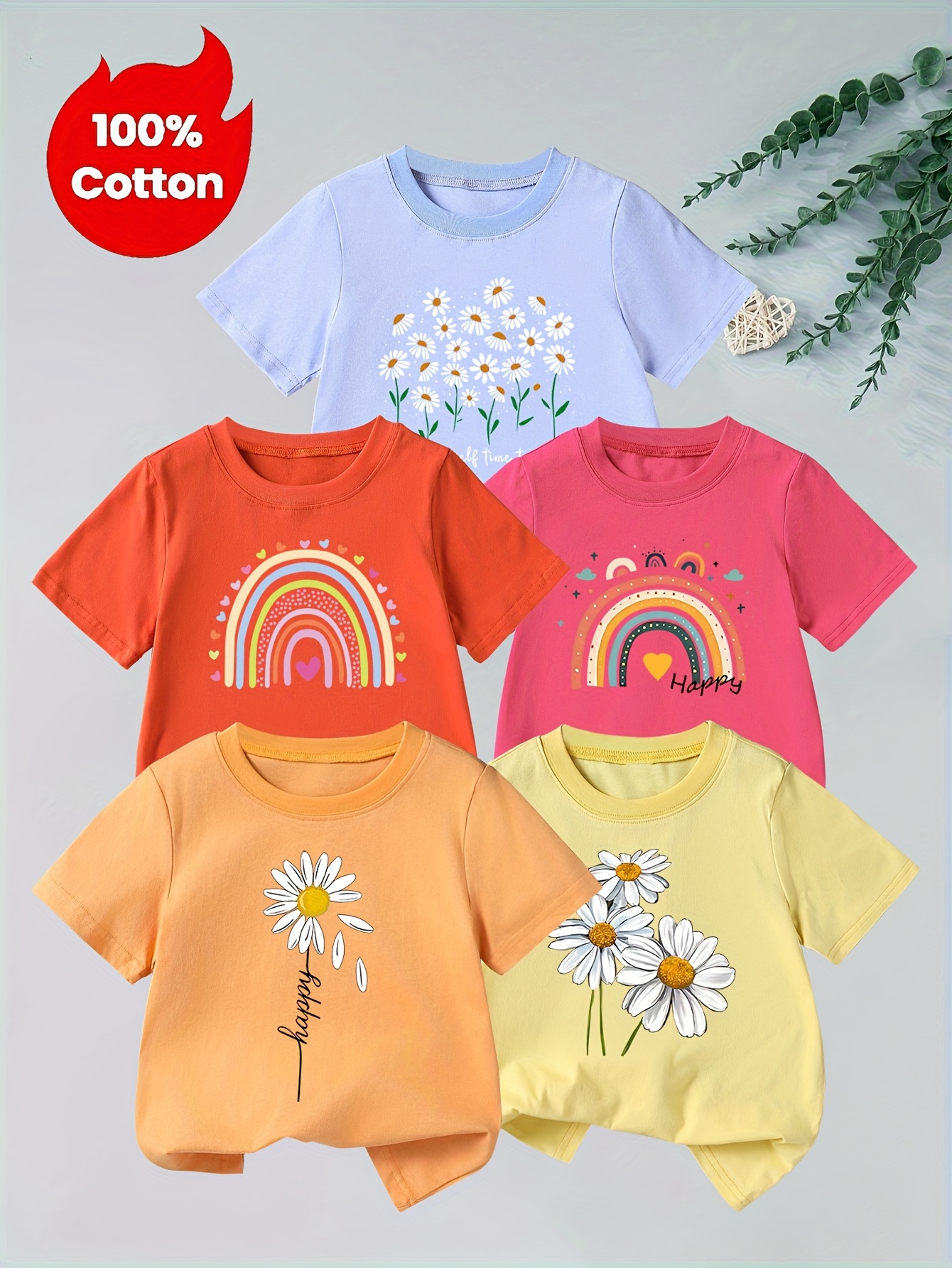 2026 Tops Kinder-T-shirt, los, casual T-shirt voor meisjes met ronde