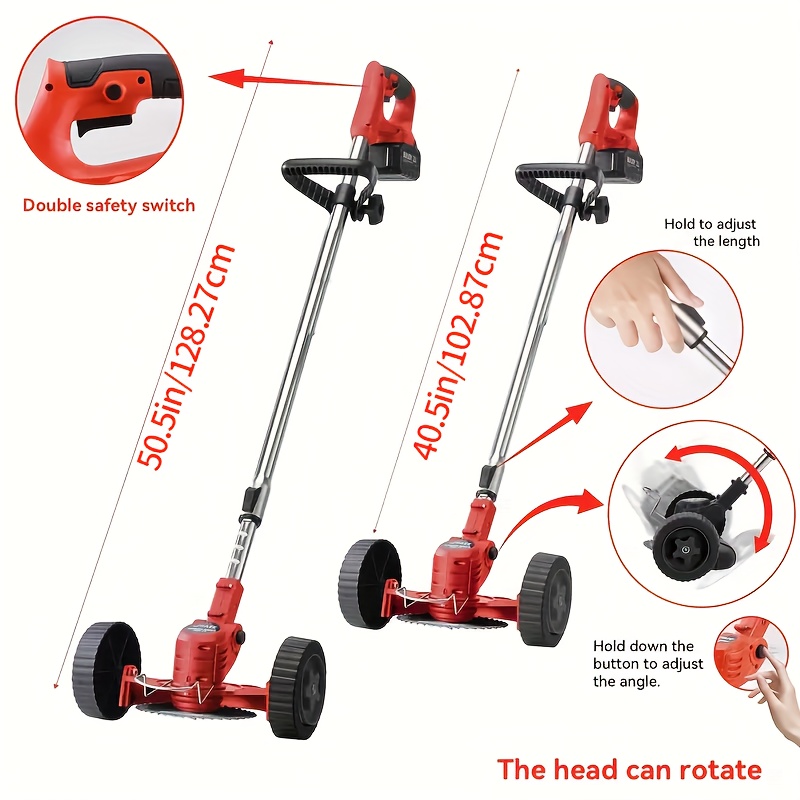 Portable Home Electric Lawn Mower, Yard Weeder/ Lawn Mower with 3 Models of Blades And Two High Capacity Lithium-Ion Batteries, Strong Power, Lots of Gifts, Suitable for Lawn Yard Garden, Gifts for Father Husband, Father'S Day Gift