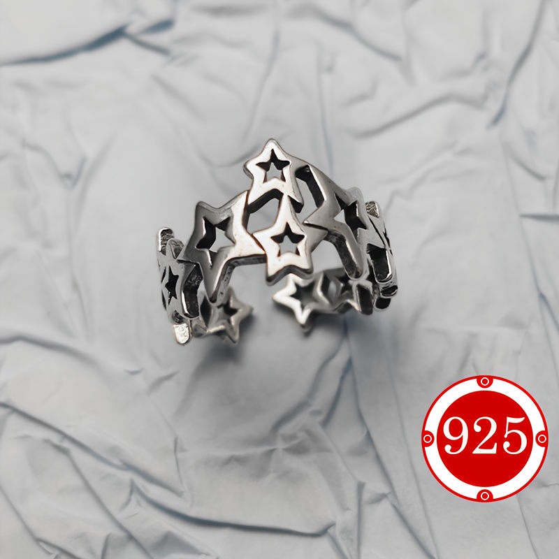 925 Silver Vintage Style Star Ring for Women