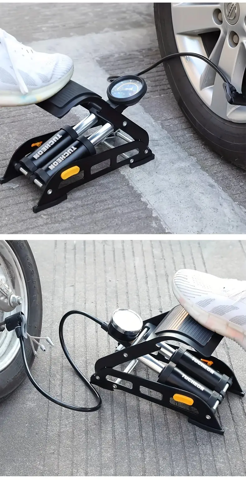 high pressure 190 psi pump with pressure gauge portable air pump for car motorcycle and bicycle tires suitable for bicycles basketballs and pool inflatable pump for car tires details 15