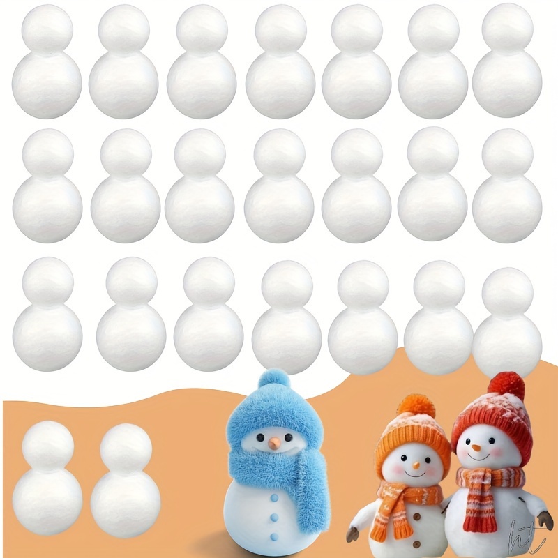 

23pcs Diy Foam Snowman Set, Blank Foam Models For Painting, Christmas Tree Ornaments, Decoration, Activity