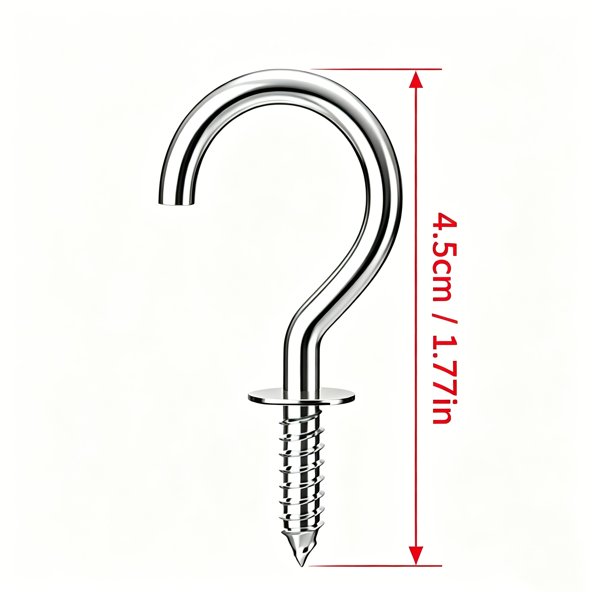 Image of Set Of 10 Screw Hooks Designed For Hanging Ceiling, Featuring A Screw Installation Method. Heavy-duty Hooks Are Suitable For Use On Walls And Ceilings In For Home Rooms