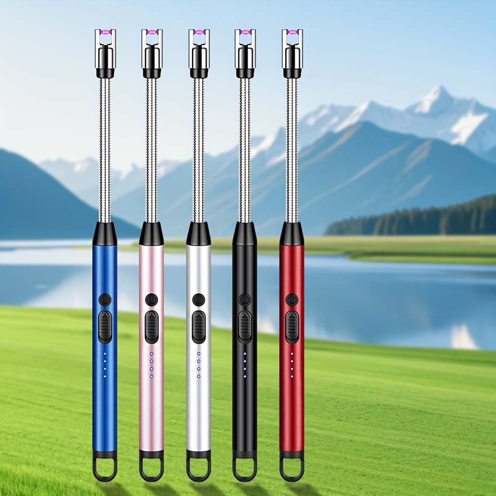 5 pack   usb rechargeable electric lighter windproof   with 360 rotatable neck   alloy built in lithium battery ideal for kitchen candles aromatherapy   halloween christmas