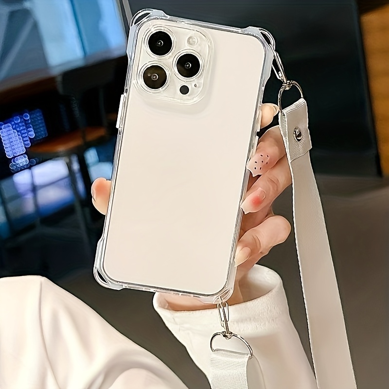 TEMU Étui téléphone transparent simple avec longue bandoulière croisée, compatible avec iPhone 17, 17 Pro Max, 16 Pro Max, 15, 14, 13, 12, 11 - Coque