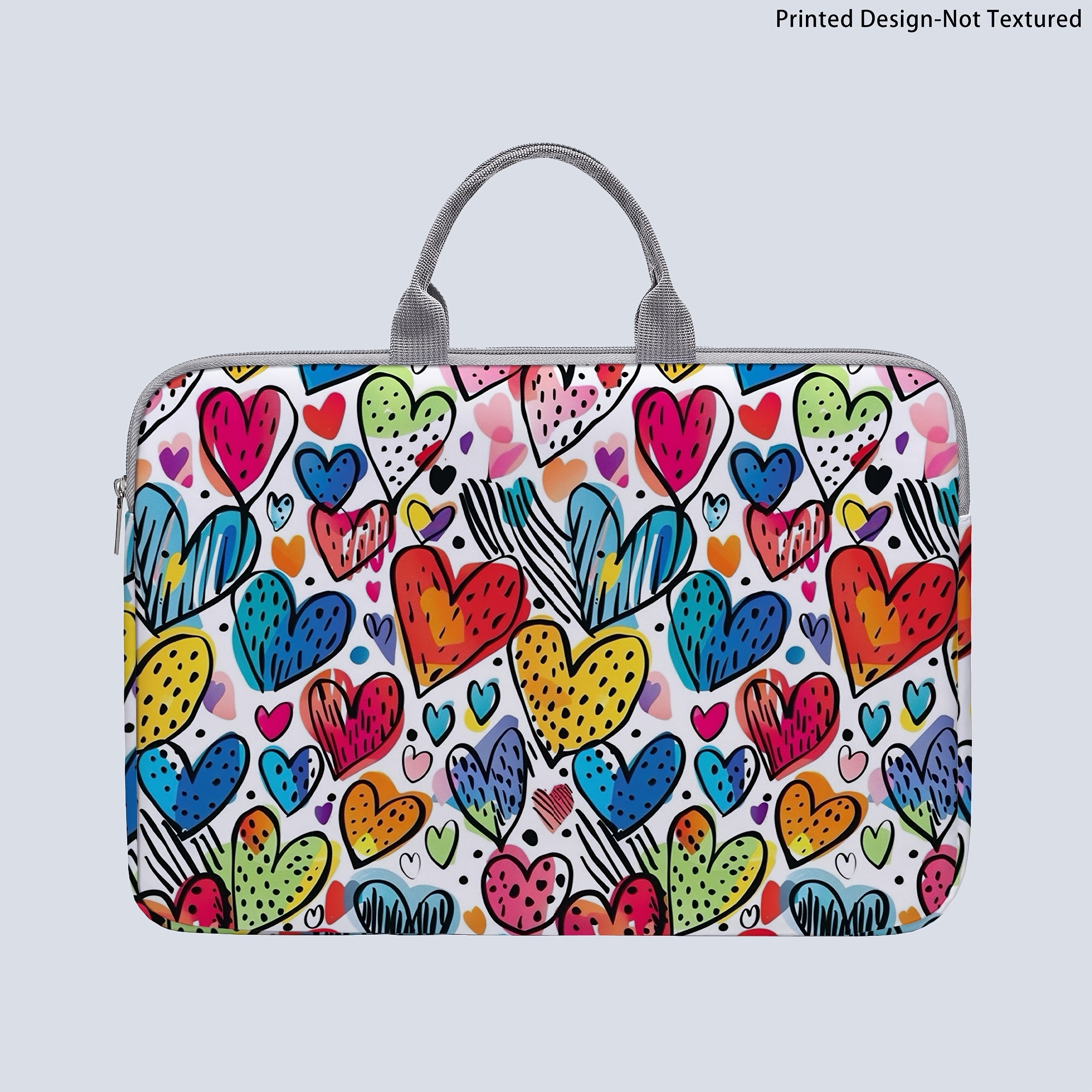 TEMU [Motif imprimé - Non texturé] 1 Housse pour ordinateur portable, Housse pour ordinateur portable à imprimé fleurs aléatoires de cœur, Étui en