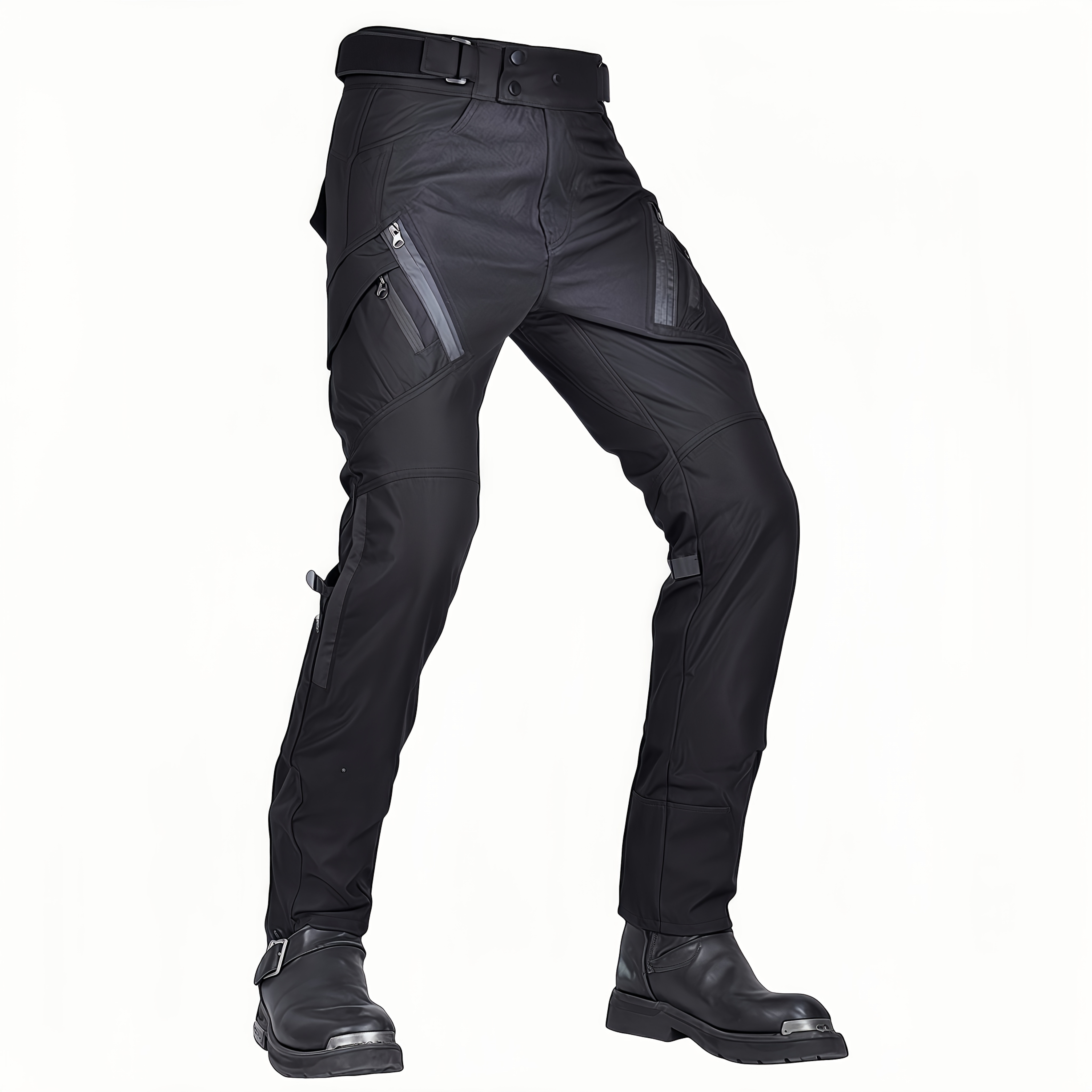 premium mens   fit polyester motorcycle riding pants stylish   cargo biker trousers for daily riding   green