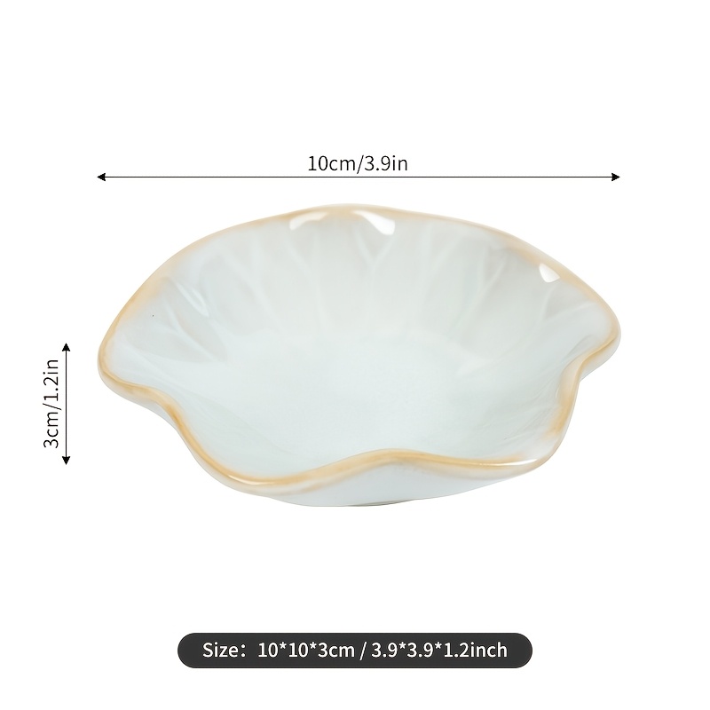 TEMU Bandeja de Joyería de Cerámica con Hoja de , Pequeño Decorativo para Anillos, Soporte para Pendientes, Anillos, Llaves, para Joyas, Decoración