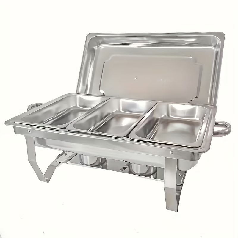 Image of Stainless Steel Buffet Chafing Dish, Food Warmer Suitable For Parties, Buffets, Weddings, Banquets, And Catering Events, Chafing Dishes, Cooking