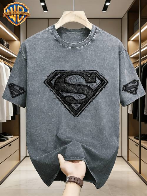item picture logo hand drawn sketch print t shirt for men niche design sense superhero ip top