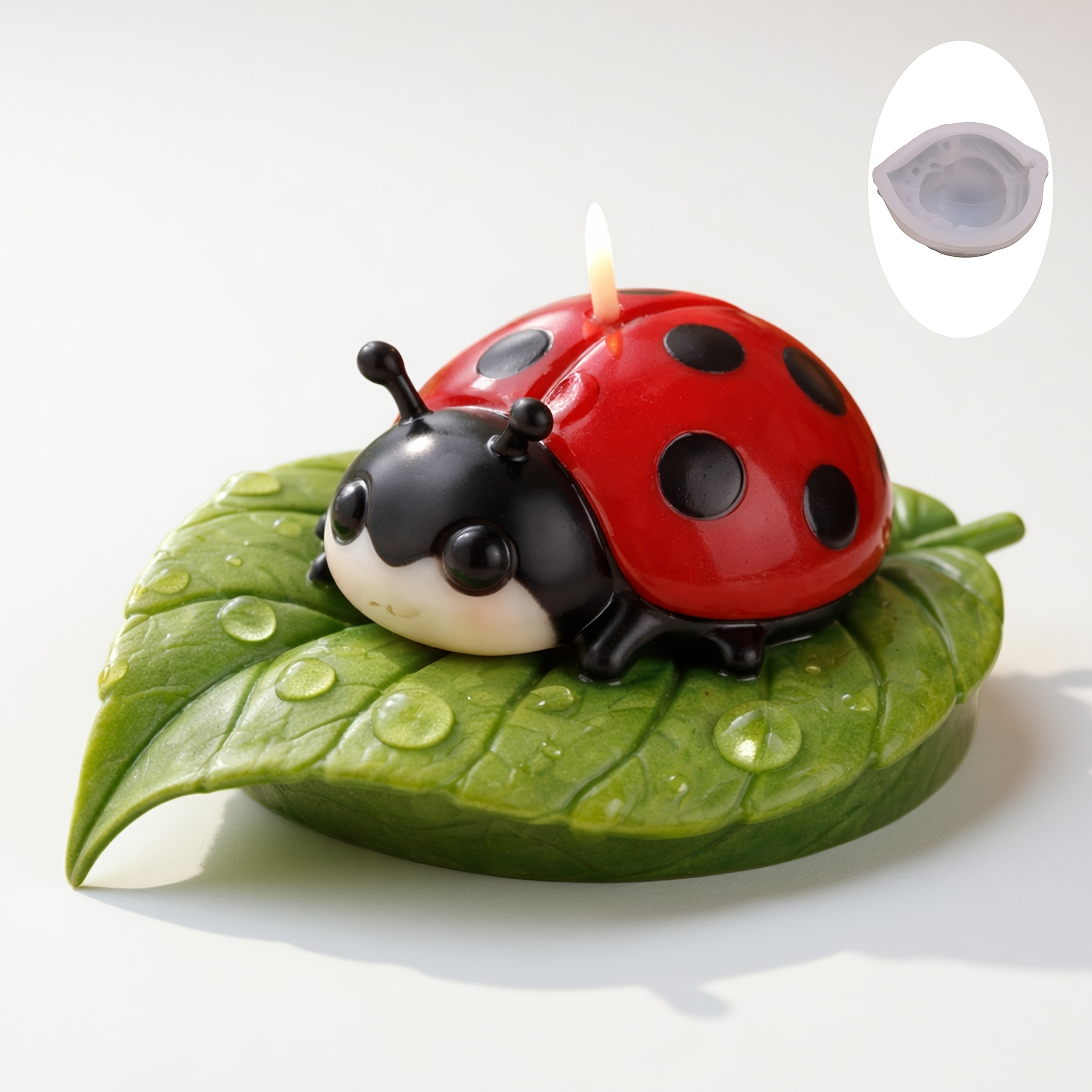 TEMU 3d Ladybug On A Leaf Silicone Mold, Sculpting Tool, Sculpting Mold | Reusable, Easy-to-release, Sculptable Silicone Mold For Home Décor, Scented