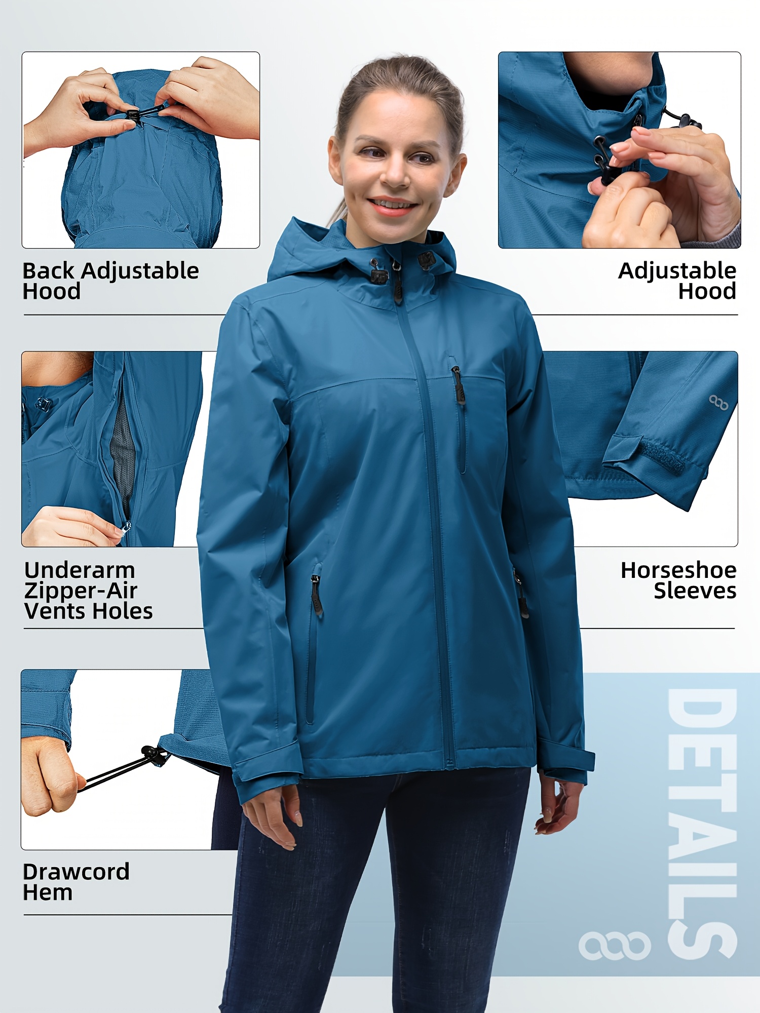 women's 33 packable rain jacket adjustable drawstring hood women's 33 packable rain jacket adjustable drawstring hood