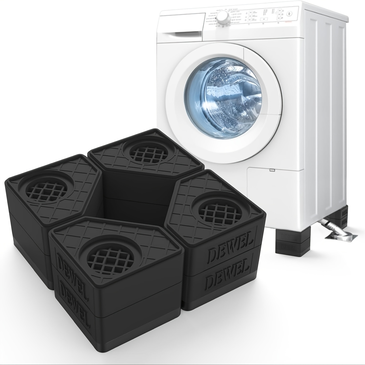 TEMU Seisso Pads For Washing Machine. 8pcs Double Rubber Washer Pads. Load Capacity 1100lb. Shock And Noise Cancelling For Washing Machine Foot Pads